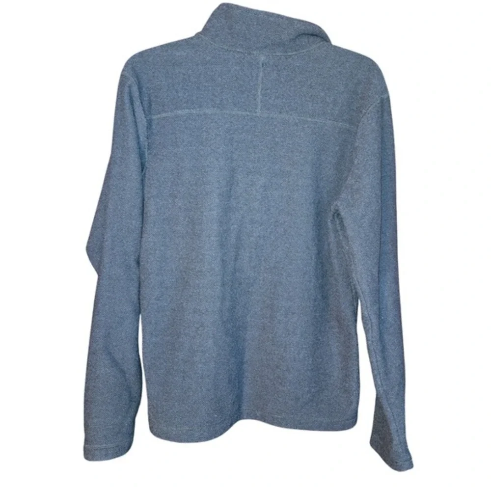 The North Face Mens Grey Textured Fleece 1/4 Zip Pullover Sweater Size Medium